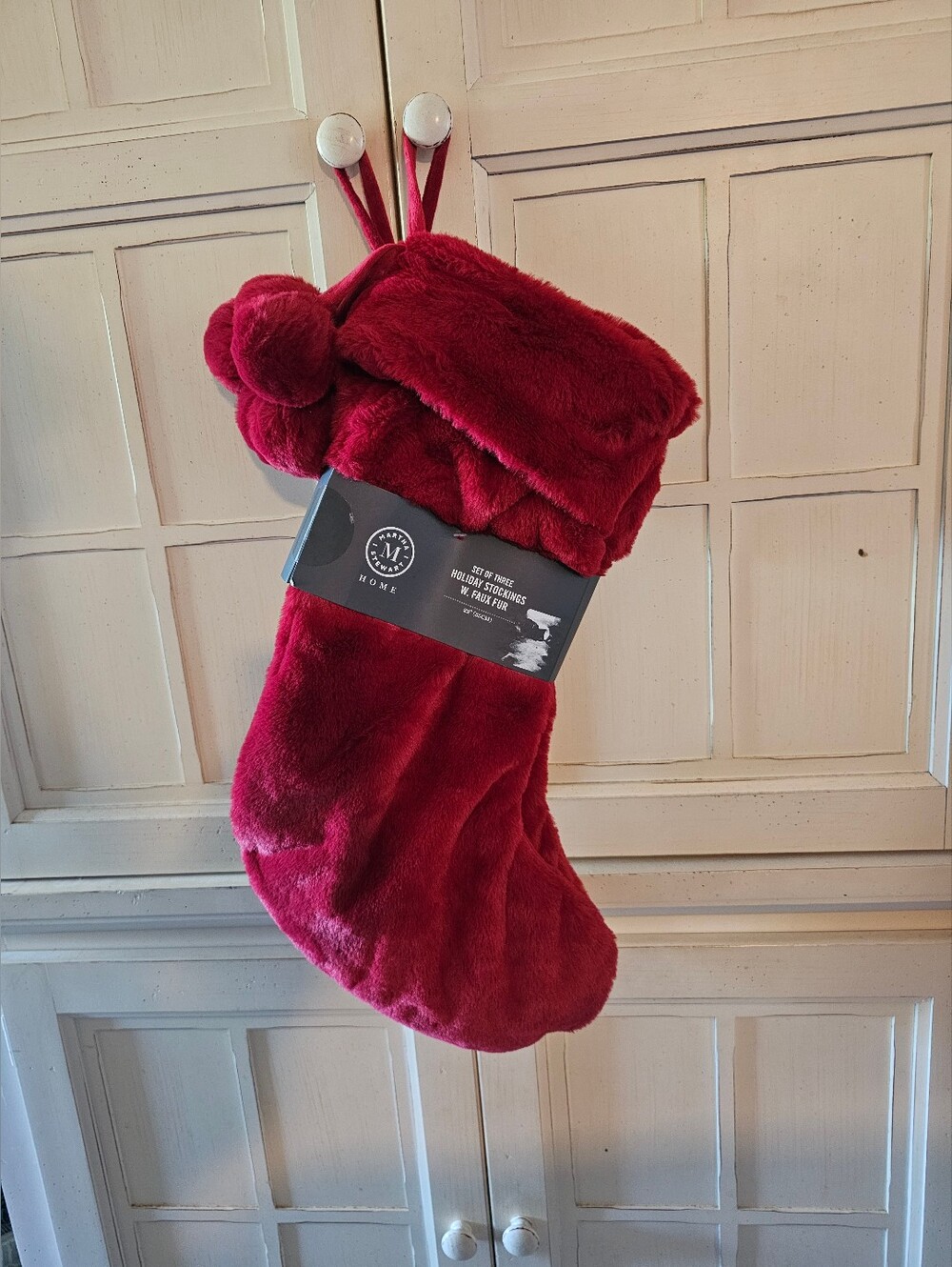 Martha Stewart Home Red Faux Fur Stockings